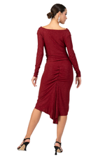 Load image into Gallery viewer, Shimmering Draped Neckline Long Sleeve Top