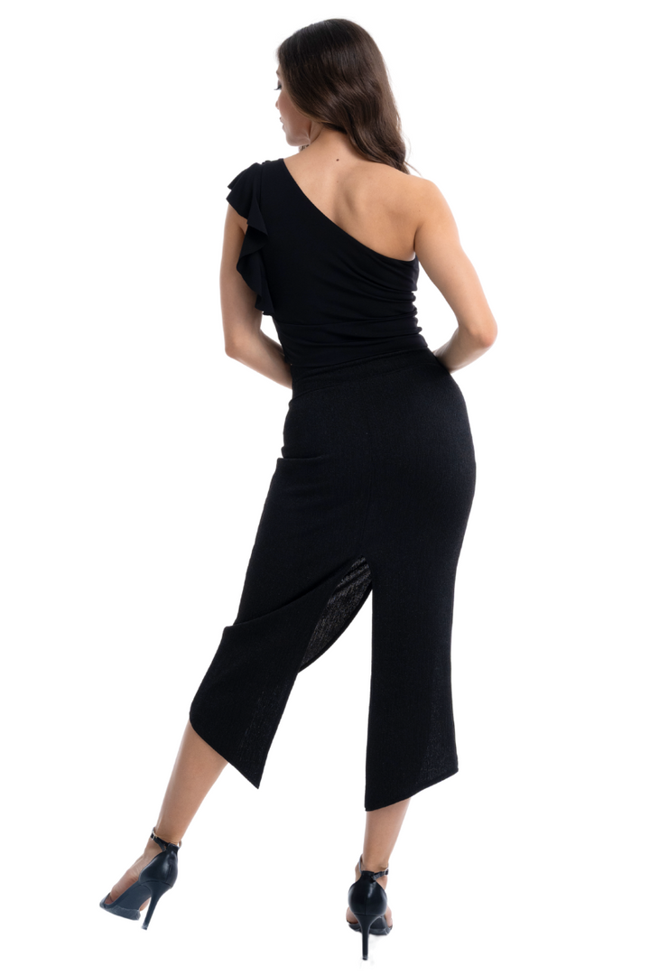 Shimmering Tango Skirt With Curved Front Slit