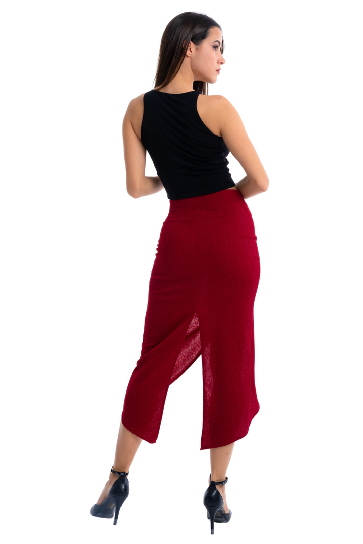 Shimmering Tango Skirt With Curved Front Slit