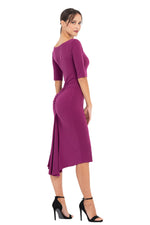 Load image into Gallery viewer, Short-Sleeved Fishtail Dress With Front Cutout