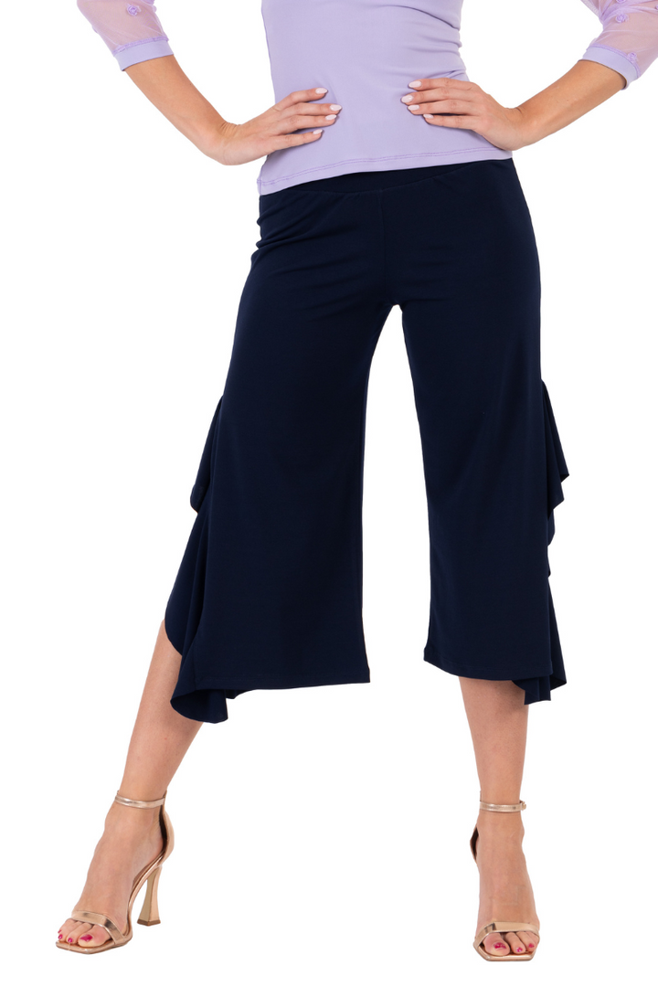 Side Ruffle Pants Side Ruffled Capri Pants | Handmade Tango Fashion – conDiva