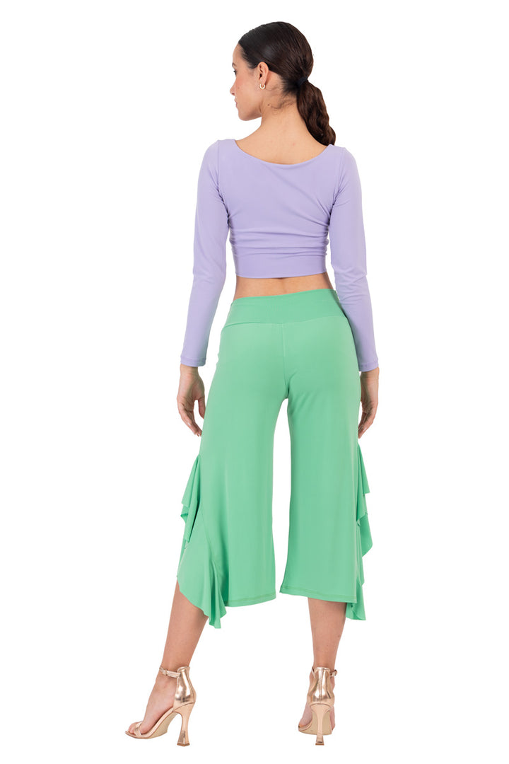 Side Ruffle Pants Side Ruffled Capri Pants | Handmade Tango Fashion – conDiva