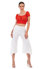 Load image into Gallery viewer, Side Ruffled Capri Pants
