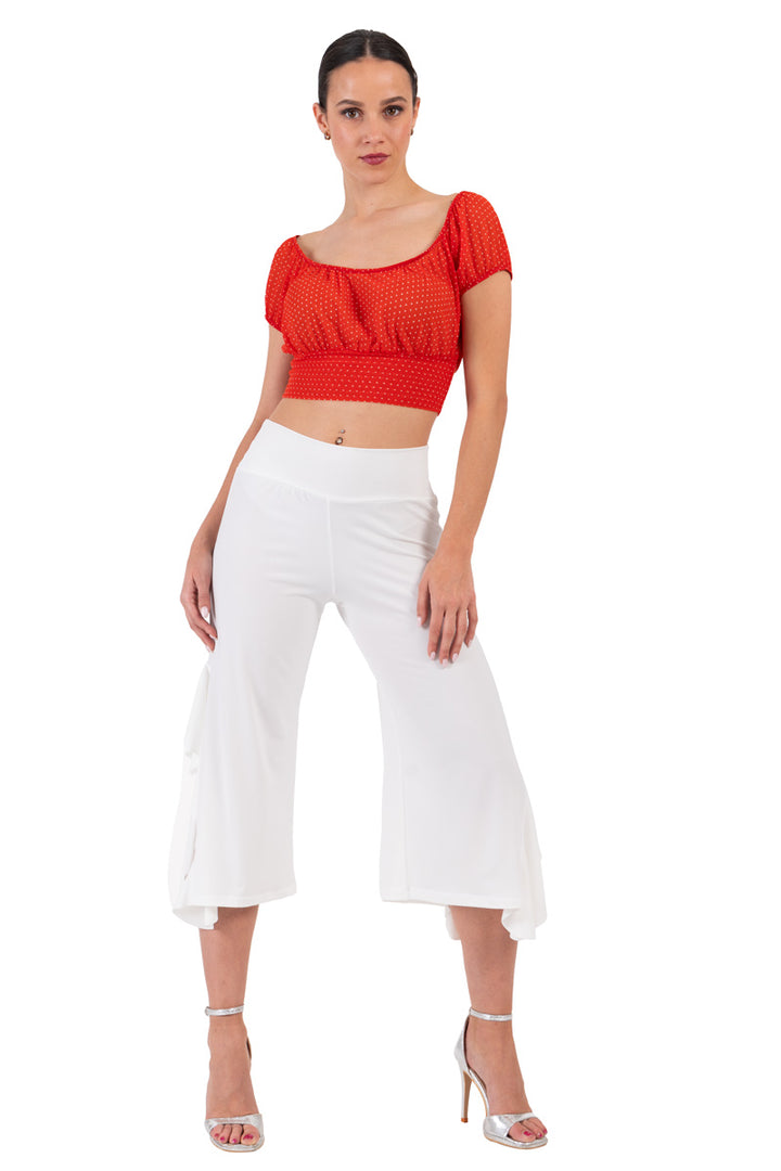 Side Ruffle Pants Side Ruffled Capri Pants | Handmade Tango Fashion – conDiva