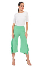 Load image into Gallery viewer, Side Ruffled Capri Pants (XS,S,XL) (Forest Green)
