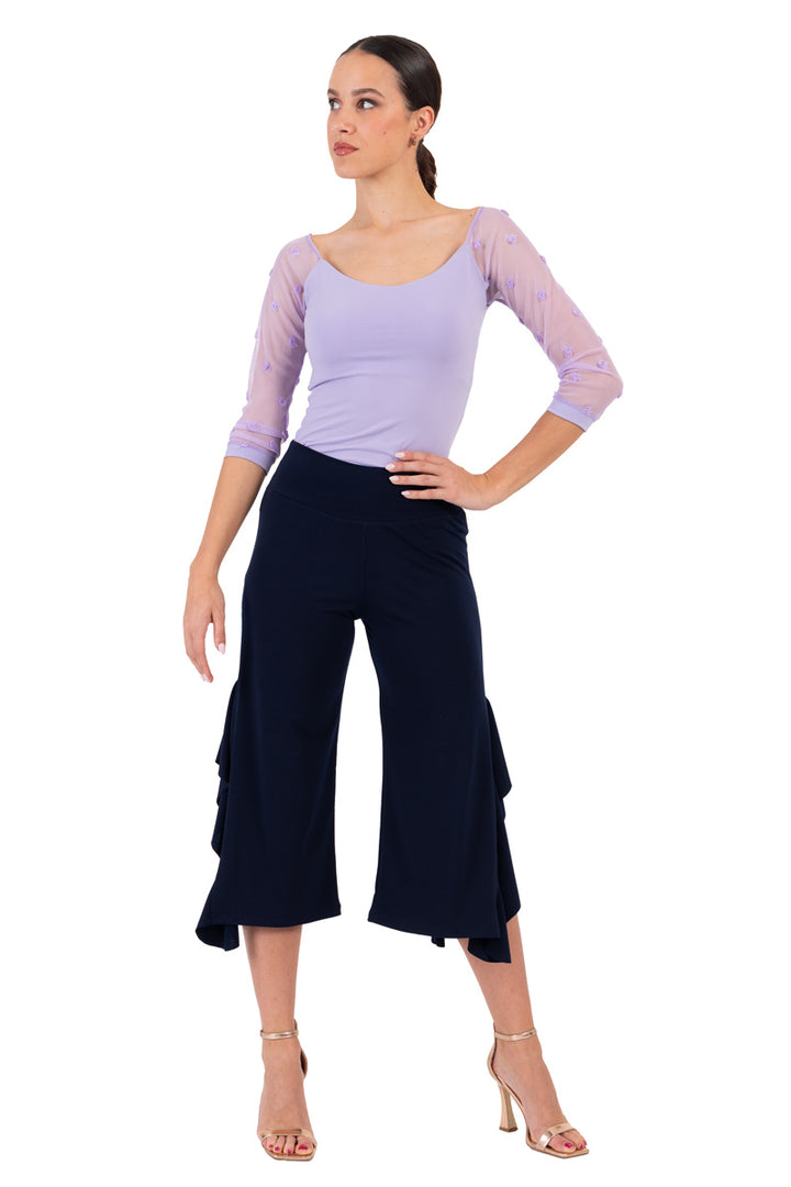 Side Ruffle Pants Side Ruffled Capri Pants | Handmade Tango Fashion – conDiva