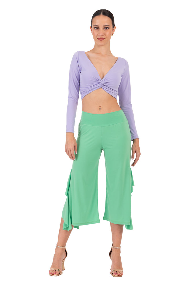 Side Ruffle Pants Side Ruffled Capri Pants | Handmade Tango Fashion – conDiva