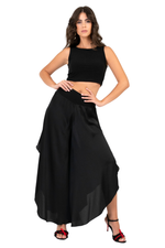 Load image into Gallery viewer, Skirt Style Flowy Wide-Leg Satin Dance Pants