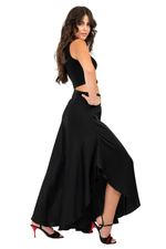 Load image into Gallery viewer, Skirt Style Flowy Wide-Leg Satin Dance Pants