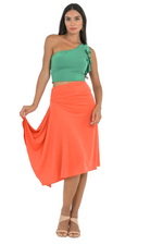 Load image into Gallery viewer, One Shoulder Crop Top With Ruffles
