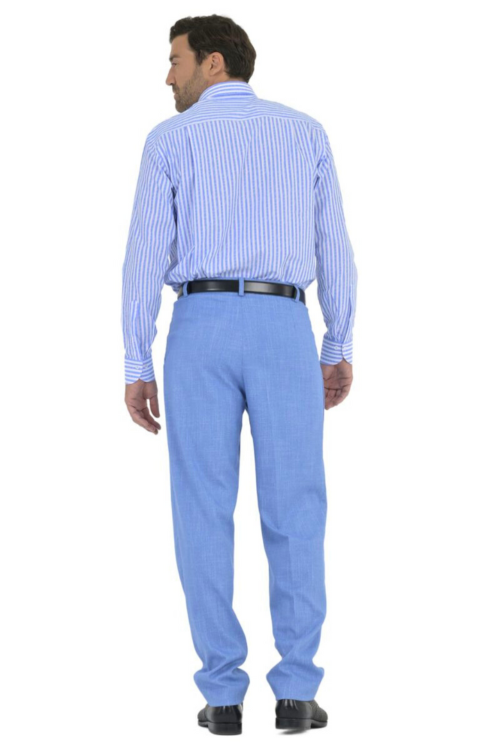 Sky Blue Striped Men's Shirt With Oval print