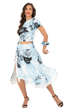 Load image into Gallery viewer, Sky Floral Print Two-layer Skirt