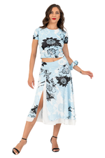 Load image into Gallery viewer, Sky Floral Print Two-layer Skirt