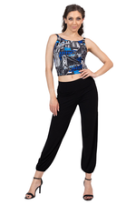 Load image into Gallery viewer, Skyline Print Crop Top With Low Twist Back