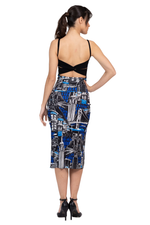 Load image into Gallery viewer, Skyline Print Crop Top With Low Twist Back