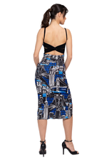 Load image into Gallery viewer, Skyline Print Crop Top With Low Twist Back