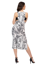 Load image into Gallery viewer, Skyline Print Side Cutout Midi Dress
