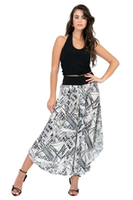Load image into Gallery viewer, Skyline Print Skirt Style Flowy Dance Pants