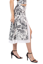 Load image into Gallery viewer, Skyline Print Two-layer Georgette Skirt