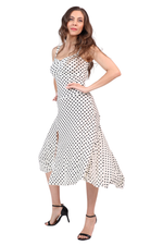 Load image into Gallery viewer, Sleeveless Polka Dot Dress With Slit