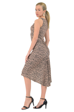 Load image into Gallery viewer, Sleeveless Fishtail Animal Print Dress With Mesh