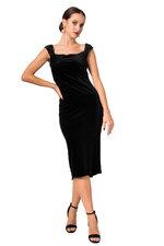 Load image into Gallery viewer, Woman wearing a black dress on a white background
