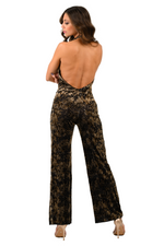 Load image into Gallery viewer, Snake Print Velvet Devoré Wide Leg Jumpsuit
