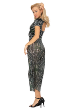 Load image into Gallery viewer, Snake Print Cutout Back Velvet Crop Top
