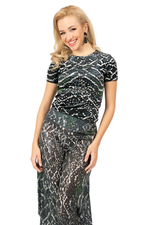 Load image into Gallery viewer, Snake Print Cutout Back Velvet Crop Top
