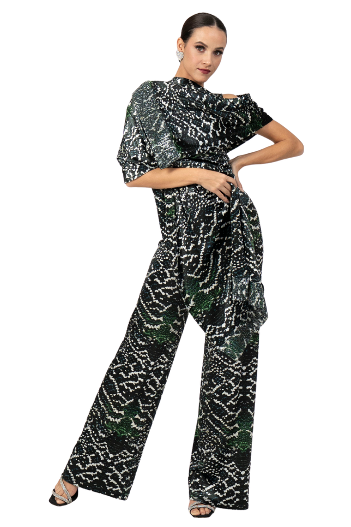 Snake Print Velvet Shawl