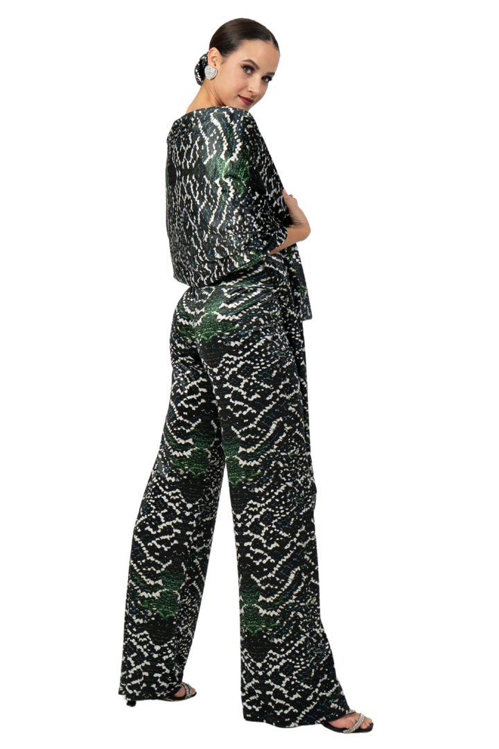 Snake Print Velvet Shawl