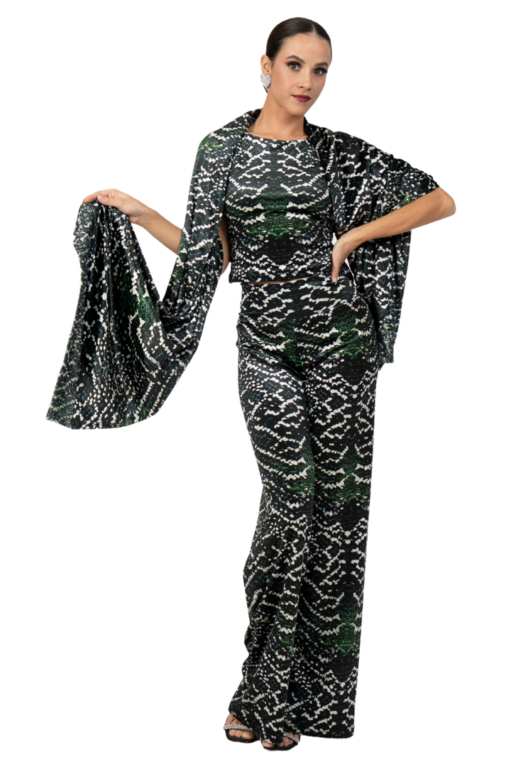 Snake Print Velvet Shawl