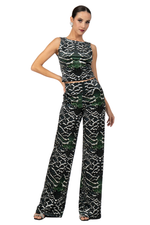 Load image into Gallery viewer, Snake Print Velvet Wide Leg Pants
