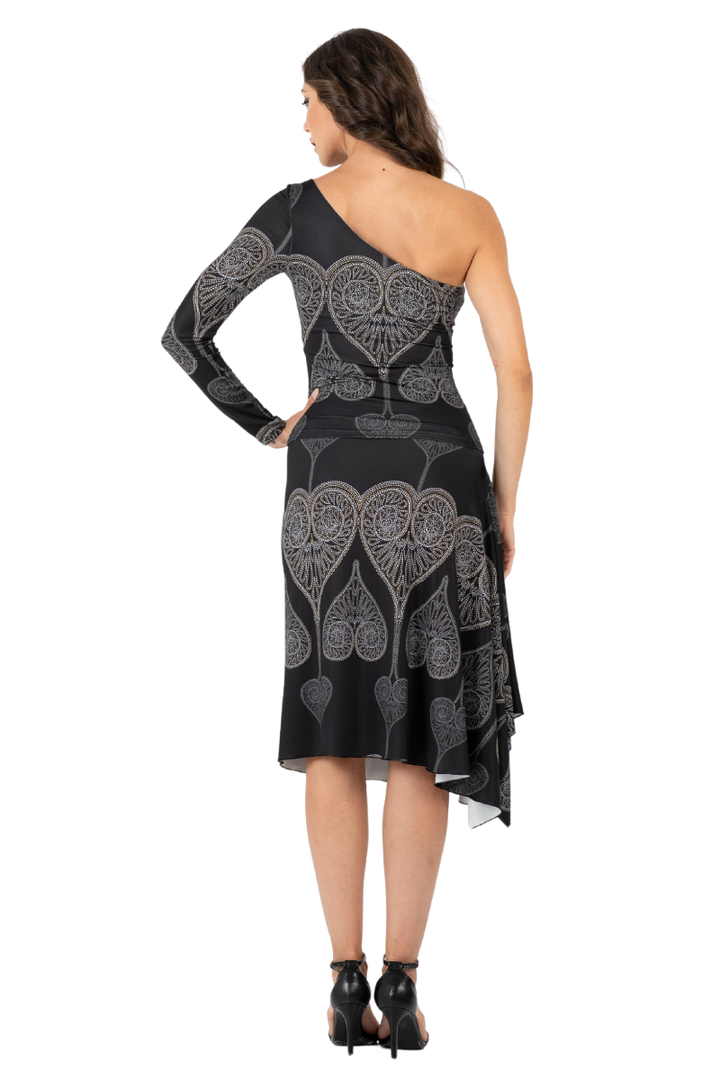 Spade Print One-Sleeve Tango Top