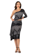 Load image into Gallery viewer, Spade Print One-Sleeve Tango Top
