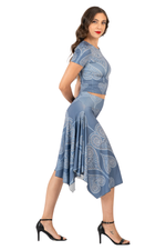 Load image into Gallery viewer, Spade Print Cutout Back Crop Top