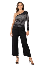 Load image into Gallery viewer, Spade Print One-Sleeve Tango Top