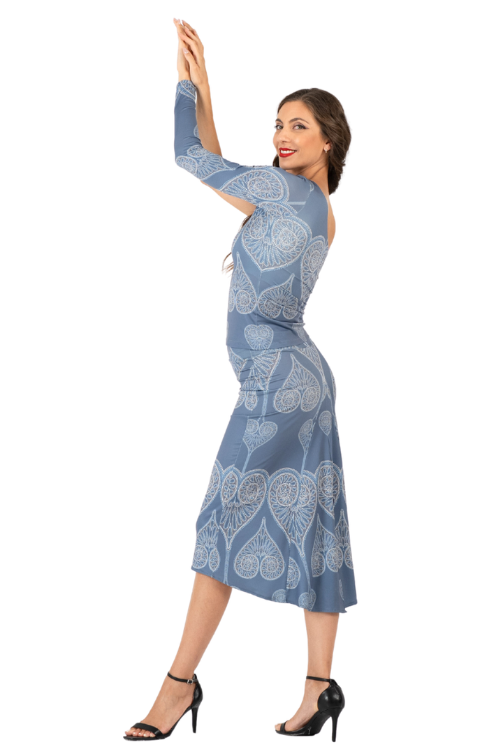 Spade Print One-Sleeve Tango Top