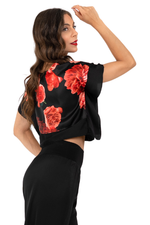 Load image into Gallery viewer, Spanish Floral Print Boxy Crop Top