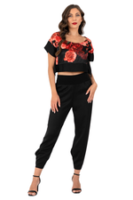 Load image into Gallery viewer, Spanish Floral Print Boxy Crop Top