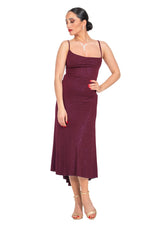 Load image into Gallery viewer, Sparkling Eggplant Fit &amp; Flare Keyhole Back Midi Tango Dress
