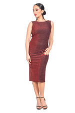 Load image into Gallery viewer, Sparkling Red Dress With Keyhole Tie Back
