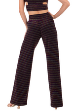 Load image into Gallery viewer, Sparkling Striped Wide-Leg Dance Pants
