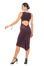Load image into Gallery viewer, Sparkling Striped Keyhole Back Fishtail Dress
