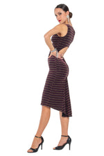 Load image into Gallery viewer, Sparkling Striped Keyhole Back Fishtail Dress
