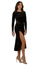 Load image into Gallery viewer, Sparkling Velvet Tango Dress With Open Back
