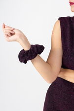 Load image into Gallery viewer, Sparkling Eggplant Scrunchie