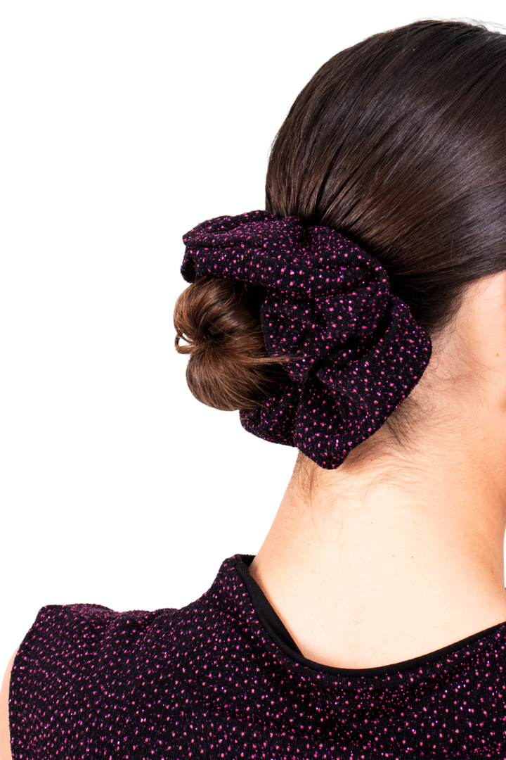 Sparkling Eggplant Scrunchie