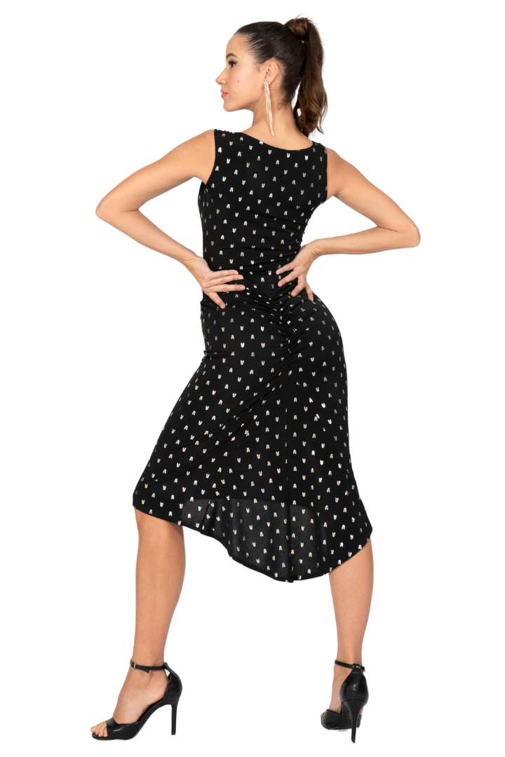 Sparkling Fishtail Dress with Gold Detail