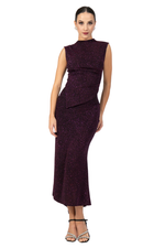 Load image into Gallery viewer, Sparkling Midi Skirt With Side Slit
